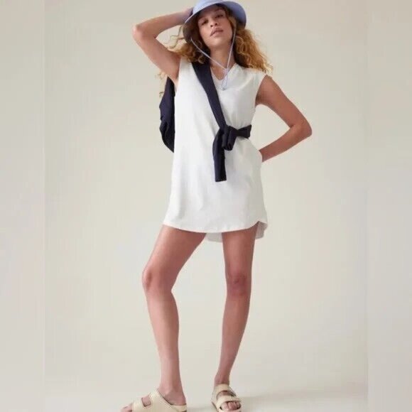 New Athleta L Pacifica Dress White Large - Picture 2 of 3